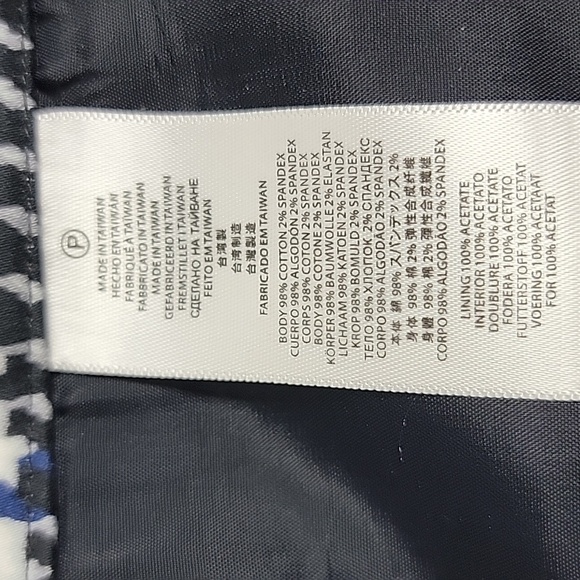 MICHAEL KORS SZ 16 HOUNDSTOOTH SKIRT BLACK BLUE WHITE - Picture 9 of 12